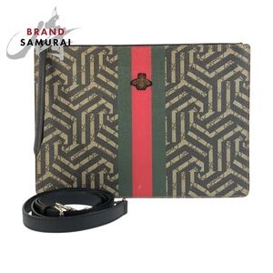 GUCCI GG Kaleido Sherry shoulder bag clutch beige black